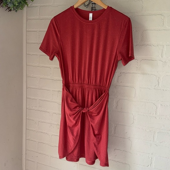 Lululemon dress Unwind Your Mind speckled size 4 twist front short sleeve - Picture 1 of 8